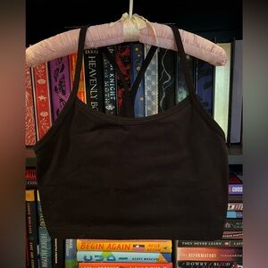 Offline by Aerie Longline Recharge Black Sports Bra Top - Size Medium